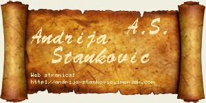 Andrija Stanković vizit kartica